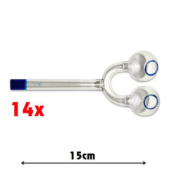 Sweet Puff Pipe Straight Twin Bowl Blue Tip 15cm x14