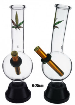Medium Glass Bonza Bubble Coloured Leaf 25cm