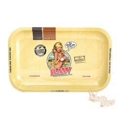 Raw Bikini Girl Small Metal Rolling Tray 27cm X 17cm
