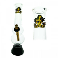 I Love Mary Jane  Double Bubble Glass Bonza Bong  29cm