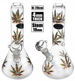 Stone Age Medium Beaker With Rasta Leaf 29cm