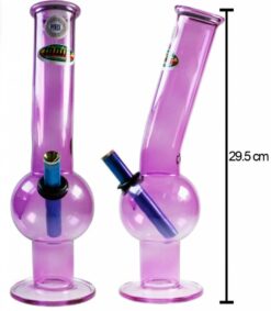 Purple All Glass Bent Bubble Large 29.5cm
