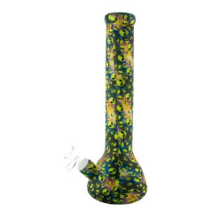 Glow In the Dark Alien Space Invaders Silicone Beaker Bong 34cm
