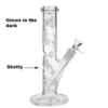 Glow In The Dark Straight Leaf Glass Bong 25cm This New Set of Glow in the Dark straight leaf Glass