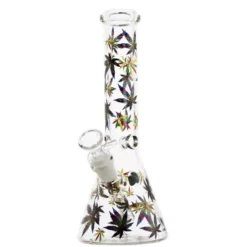 Multi-Color Marijuana Leaf Glass Beaker 25cm