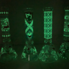 Glow In The Dark Xmas Glass Beaker 7mm With Gift Box
