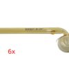 6 x Gold Curved Sweet Puff Pipe 14cm