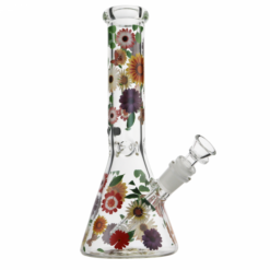 Floral Glass Beaker Waterpipe 25cm