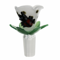 Flower Shape Glass Cone Piece features a Lady Bug 14mm