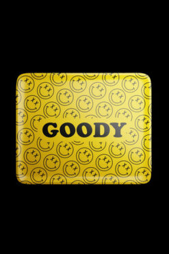Goody Glass Yellow Pattern Face Rolling Tray