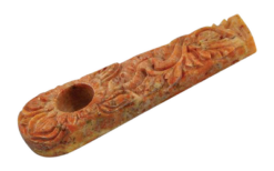 Marble Stone Pipe with Flower Design