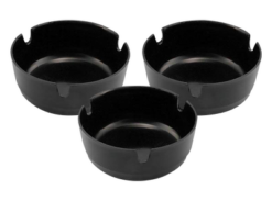 Small Plastic Ashtrays - 3 Pack