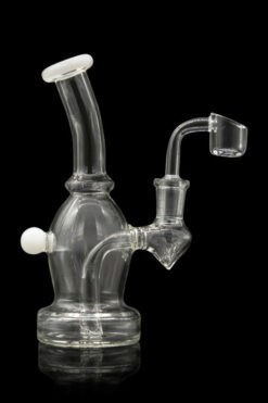 Curved Body Dab Rig with Colored Accents - Dewdrop