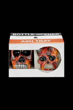Roast & Toast Flaming Skull Ashtray and Bottle Opener Bundle