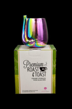 Roast & Toast Iridescent Stemless Wine Glass Pipe