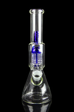 Glass Beaker Base Bong with Tree Perc and Splash Dome