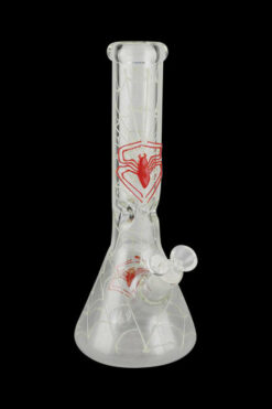 Glowing Spiderweb Beaker Bong