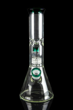 Glass Beaker Ice Bong with Drum Perc