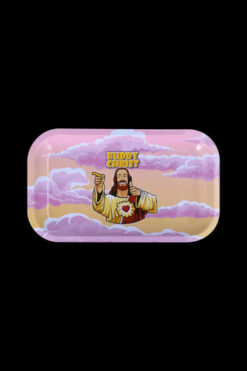 Jay and Silent Bob Buddy Christ Rolling Tray - Heavenly Background