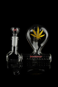 Molino Glass Inline Ash Catcher with Engraved Leaf