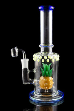 Decorative Dab Rig with UV Accents - Pineapple Perc