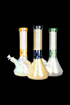 Mandala Secret Iridescent Etched Water Pipe