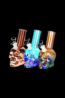 Metallic Sunset Skull Water Pipe