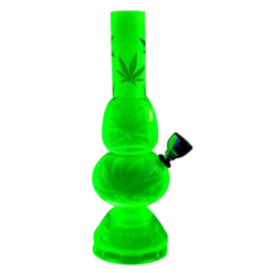 Mini Acrylic Double Bubble Water Pipe with Built in Grinder Base