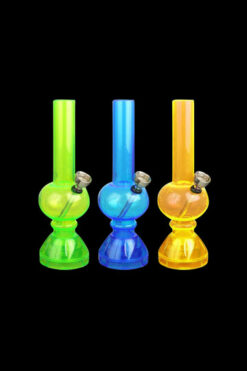 Mini Acrylic Water Pipe with Built in Grinder Base