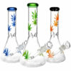 Sacre Bleu Leaf Print Beaker Glass Water Pipe