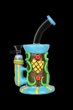 Neon Tiki 3D Painted Water Pipe