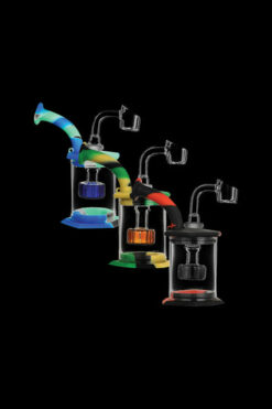 Silicone & Glass Dab Rig Bubbler with Disc Perc