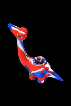Dinosaur Silicone Hand Pipe with Glass Bowl