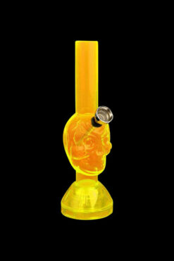 Mini Acrylic Skull Water Pipe with Built in Grinder Base