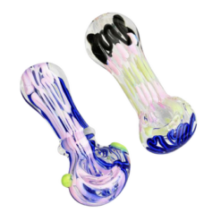 Worked Slime Strands Hand Pipe - 3.5" | Colors Vary