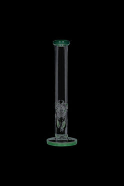 Straight Tube Glass Ice Bong with Colored Accents