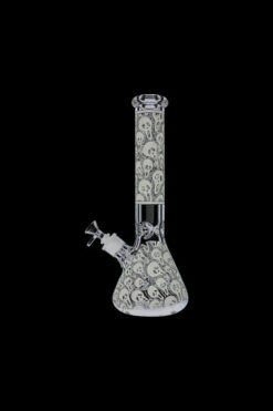 Glow in the Dark Beaker Ice Bong - Spooky Faces
