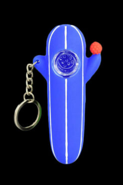 Silicone Flowering Cactus Keychain Pipe