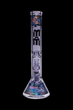 Beaker Bong with 24-Karat Gold Swirl